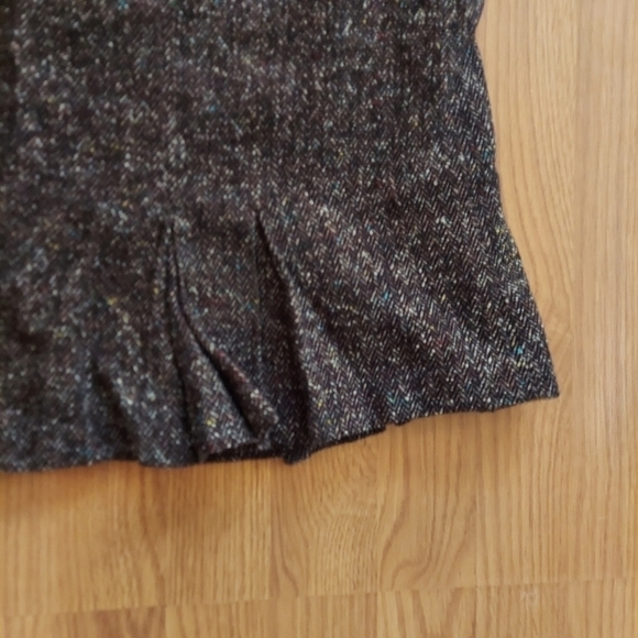 Apt 9 Womens Skirt 8P Brown Ruffle Lined Tweed Business Casual Short Knit Pleat - Picture 2 of 7